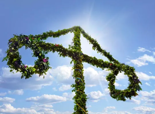 Bilden visar en midsommarstång